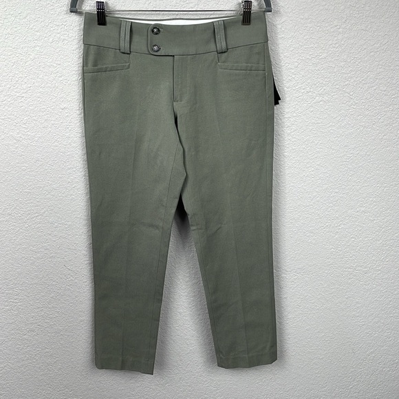 NWT Banana Republic The Sloan Fit Crop Trouser Pants Olive Gray Sz 4 - Picture 1 of 14
